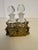 19th Century French Baccarat Style Brass Caddy and Perfume Bottles - A Set of 3 For Sale In Boise - Image 6 of 6