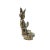 Vintage Distressed Silver Color Metal Sitting Four Arms Tara Statue For Sale - Image 4 of 7
