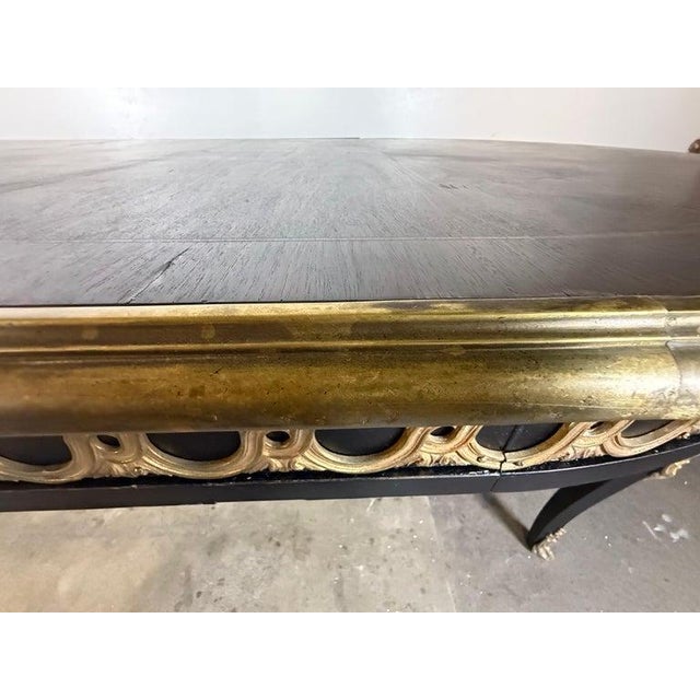 Grand French Louis XVI–Style Oval Dining Table With Gilt Pierced Apron For Sale - Image 12 of 12