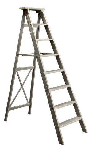 Vintage Folding Ladder in Grey