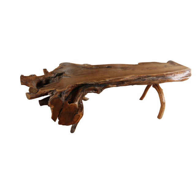 Wood Large Sculptural Rootwood Coffee Table, 1970s For Sale - Image 7 of 16