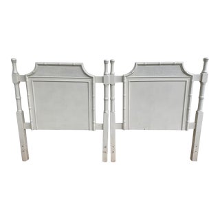 Vintage Faux Bamboo Hollywood Regency Twin Headboards -A Pair For Sale