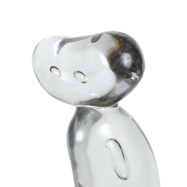 Late 20th Century Clear Hand-Blown Glass Modern Abstract Sculpture With Trapped Bubbles, Poland For Sale - Image 6 of 9