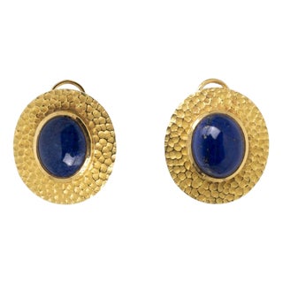 Earrings in 19.2 Karat Gold and Lapis Lazuli from Joais, Set of 2 For Sale