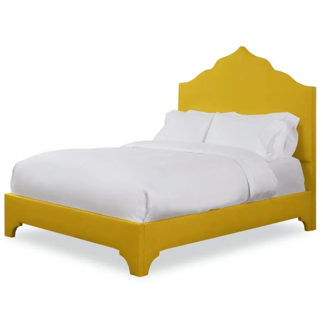 Casa Cosima Clementine King Headboard, Golden Velvet For Sale - Image 4 of 5