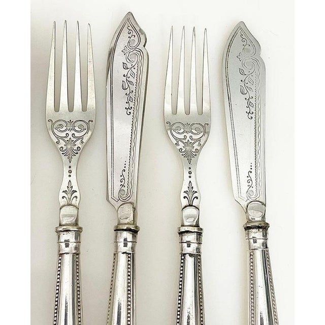 Fish Cutlery Set attributed to Wmf, Germany, 1890s, Set of 24 For Sale - Image 5 of 7