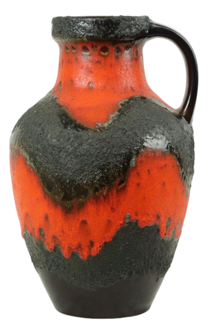 Large Orange Fat Lava Vase from Carstens Tönnieshof, West Germany, 1960s