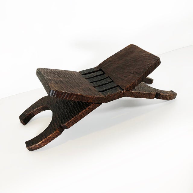 Amazing, rare and interesting folding stool, it can be used as magazine rack, circa 1960.