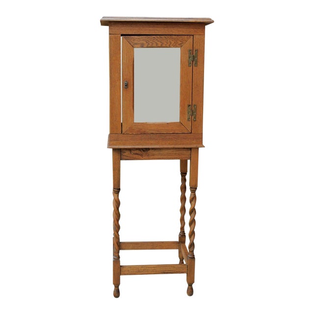 1920 S Antique English Oak Curio Display Cabinet Chairish