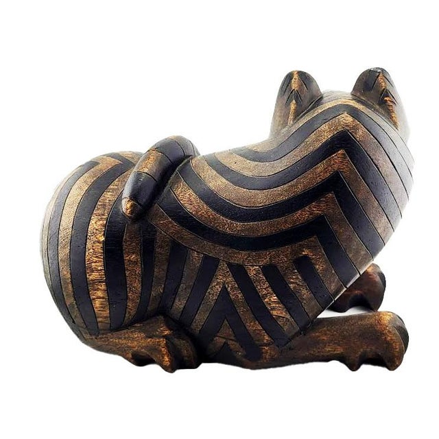 Vintage Carved Mahogany Cat With Secret Stash For Sale In Las Vegas - Image 6 of 9