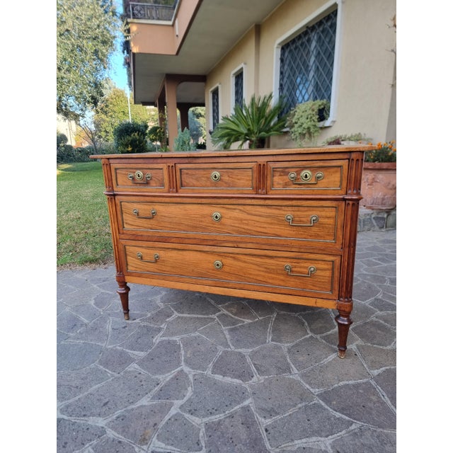 Wood Antique French Walnut Chest of Drawers, 1770 For Sale - Image 7 of 15
