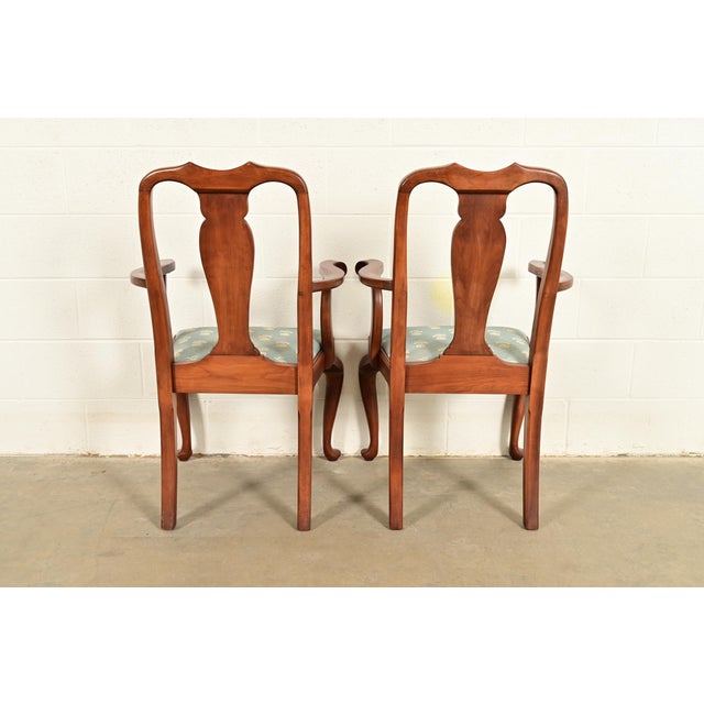 Henkel Harris Queen Anne Solid Cherry Wood Dining Chairs, Set of Ten For Sale - Image 12 of 14