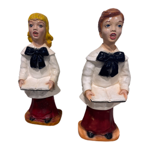 1950s Concrete Christmas Carolers - A Pair