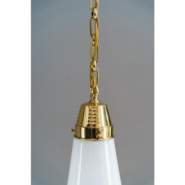 Art Deco Hanging Lamps with Original Glass Shades, Germany, 1920s, Set of 2 For Sale - Image 4 of 11