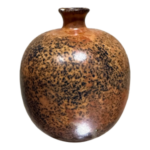 Japanese Studio Pottery Stonewear Vase Weed Pot Earthy Speckled Brown