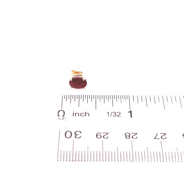 Natural Ruby Stud Earrings 14k Yellow Gold 2 TCW Certified For Sale - Image 9 of 13