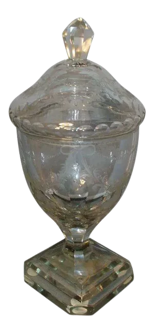 1790s Georgian Anglo Irish Glass Urn & Cover in the Adam Taste, Lead Crystal