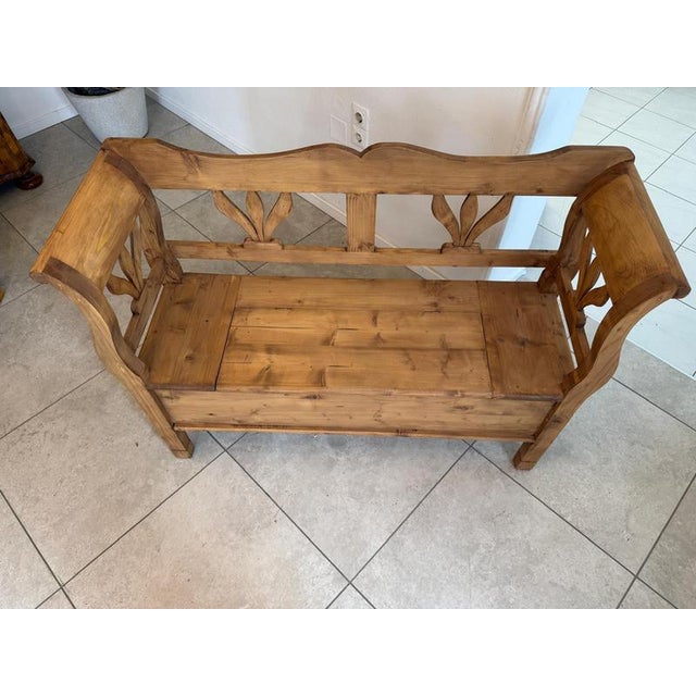 Farmhouse Kitchen Chest Bench in Softwood For Sale - Image 9 of 12