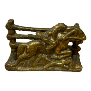 Vintage English Brass Horse and Rider Hunt Letter Rack