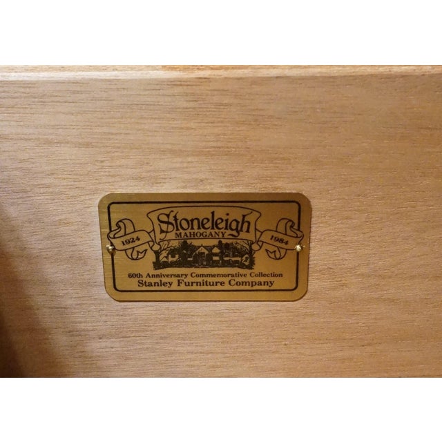 Stanley Furniture Stoneleigh Collection Solid Banded Mahogany 46" Five Drawer Chest 8713-01 For Sale - Image 9 of 13
