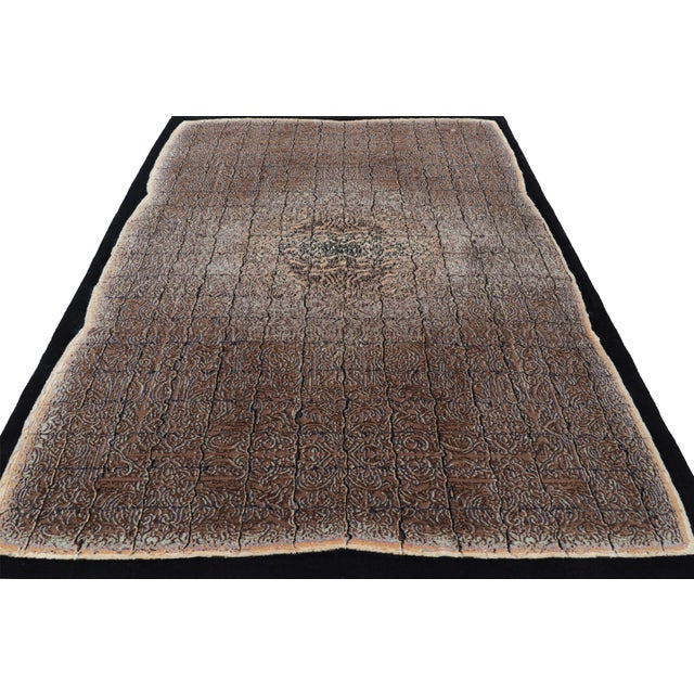 2010s Rug & Kilim’s Contemporary Rug in Brown With Geometric Patterns “Imperial Edict” For Sale - Image 5 of 7