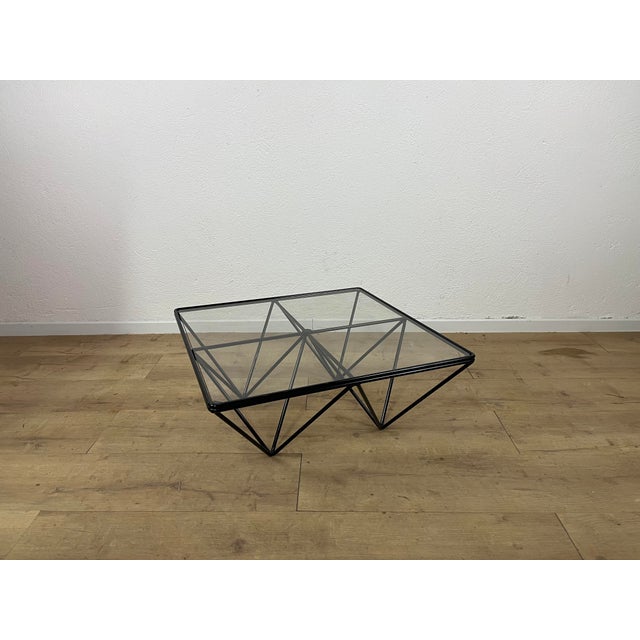 Metal Alanda Square Iron and Glass Coffee Table by Paolo Piva for B&B Italia, 1970s For Sale - Image 7 of 9