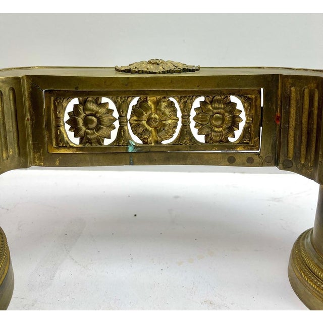 French Louis XVI Neoclassical Brass Andirons, 1870, Set of 2 For Sale - Image 9 of 12