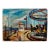Henry Emil Salloch Original Watercolor on Paper Seaside Boardwalk Carousel in the Evening, 1945. For Sale