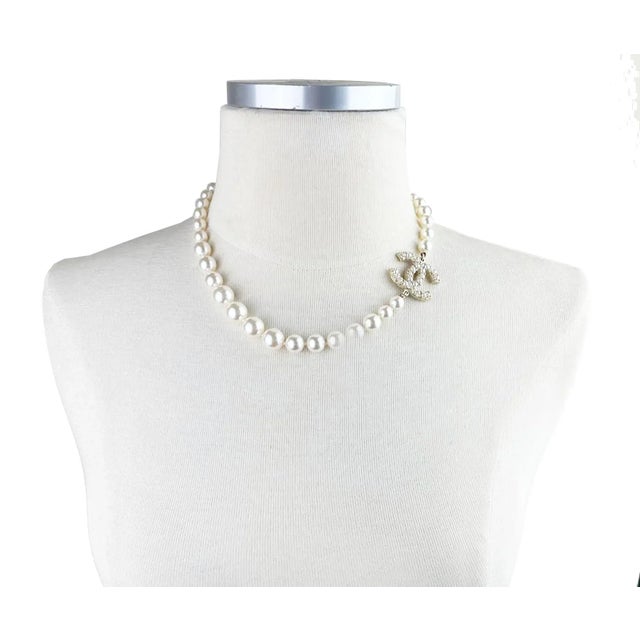 Chanel Gold CC Pearl Short Pearl Necklace 100 Year Anniversary *Marked 21 *Made in France-It is approximately 18" long....