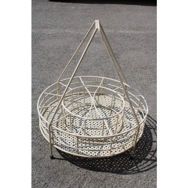 Italian Round Lacquered Metal Bottle Rack in the Style of Mathieu Matégot, 1950s For Sale - Image 9 of 9