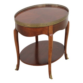 Vintage Walnut End Table W. Gallery For Sale