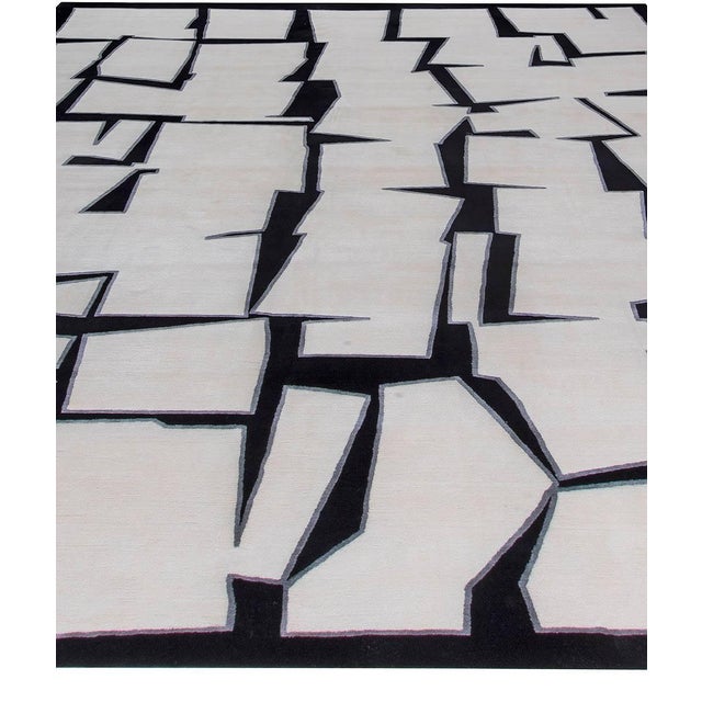 Modern Contemporary Cubist Inspired Handmade Silk and Wool Rug by Doris Leslie Blau For Sale - Image 3 of 7