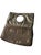 Art Deco Vintage Whiting & Davis Metallic Mesh & Leather Foldover Clutch Purse – 1970s/1980s Convertible Evening Handbag With Ring Handle For Sale - Image 3 of 7