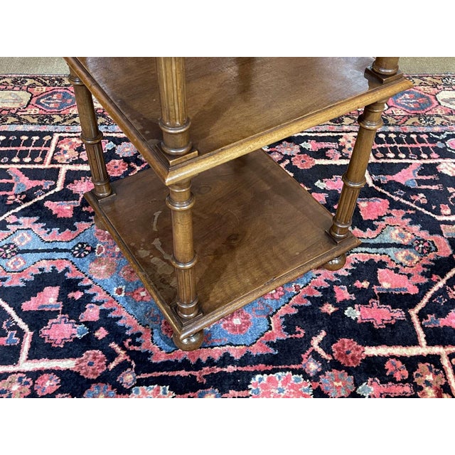 Early 20th Century Henri II Style Walnut Side Table with Marble Top For Sale - Image 3 of 11