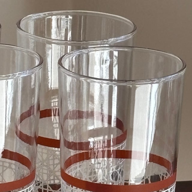 Mid 20th Century Small Mid-20th Century Woven Cane Pattern Tumblers — Set of 8 For Sale - Image 5 of 17