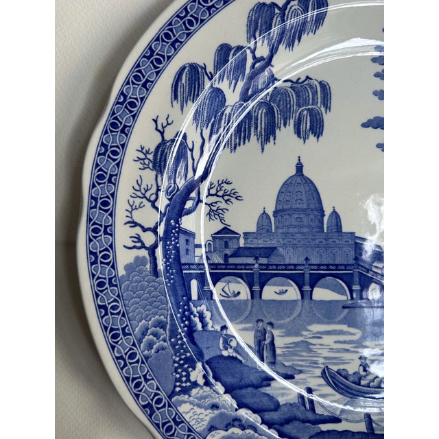 Late 20th Century Trio of Varied Spode Collection Blue & White Chinoiserie Dinner Plates For Sale - Image 11 of 17