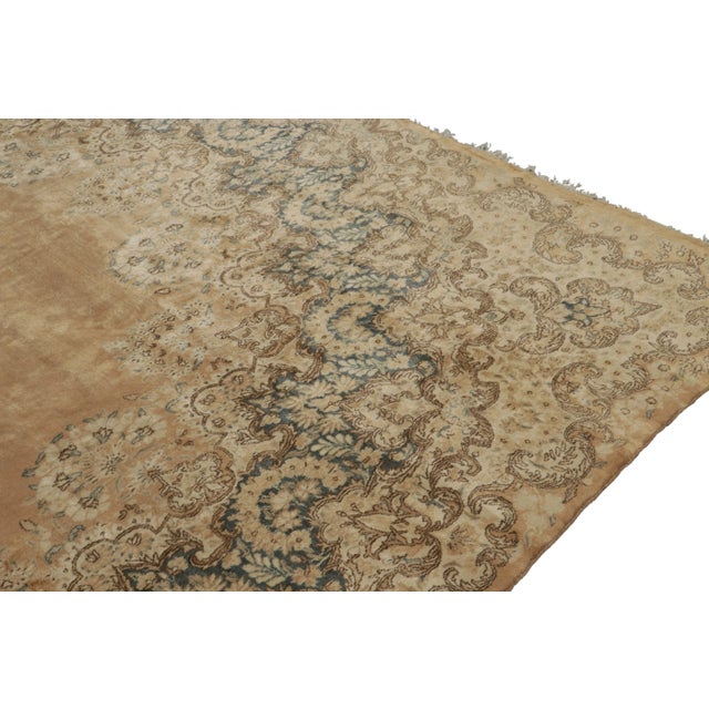 Antique Persian Yazd Rug in Bronze With Floral Medallion - by Rug & Kilim For Sale In New York - Image 6 of 7