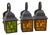 Vintage Street Lamps in Stained Glass and Metal, Set of 3 For Sale