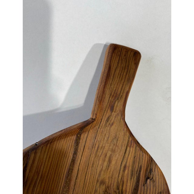 Wood Contemporary Large Oval Breadboard Made From Antique Reclaimed Wood For Sale - Image 7 of 9