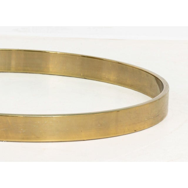 Metal Modern Circular Glass Top Gilt Metal Coffee Table For Sale - Image 7 of 8