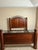 Wood 1990s Queen Bed Frame – Solid Wood & Wrought Iron Scroll, Carved Posts For Sale - Image 7 of 8