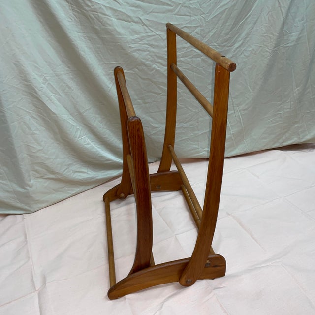 Mid Century Modern Danish Style Wooden Quilt Rack Chairish
