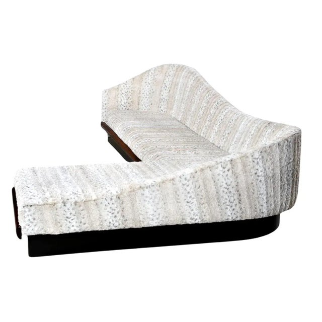 Adrian Pearsall Cloud Sofa Sectional Restored in Faux Fur Snow Leopard For Sale - Image 10 of 15
