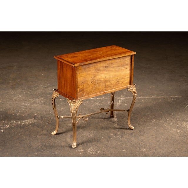 Early 20th Century 18-Drawer Apothecary Cabinet on Cabriole Brass Stand For Sale - Image 4 of 13