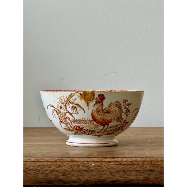 Late 19th Century 19th Century Petrus Regout “Haan” Rooster Bowl, Maastricht Holland For Sale - Image 5 of 10