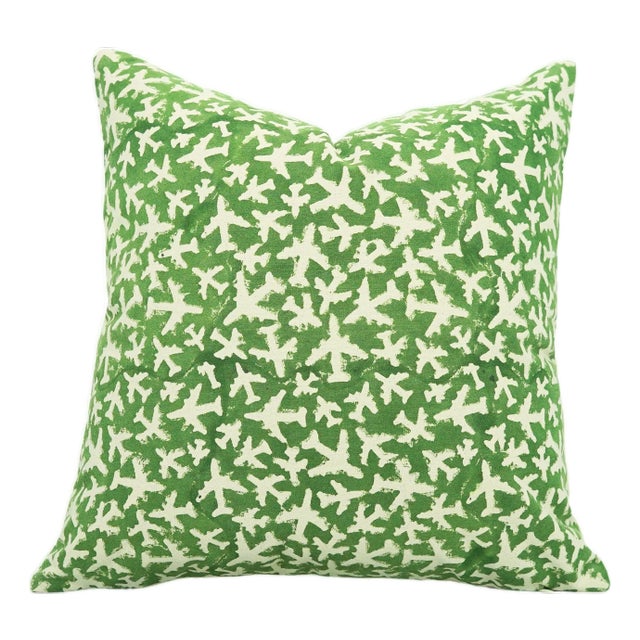 Fabdivine Handmade Block Printing Thick Cotton Throw Pillow Covers -14x14 Inches -Pushpak Vimaan Abstract Design For Sale
