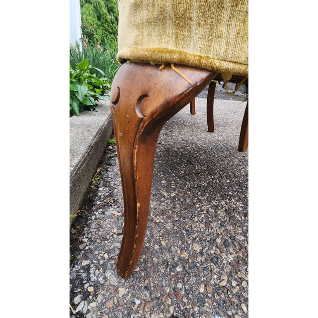Pair of Vintage Hollywood Regency Shell Back Slipper Chairs, 1940s Style For Sale - Image 12 of 18