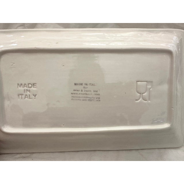 1990s White Serving Dish W/Grape Motif Boarder For Sale - Image 4 of 4