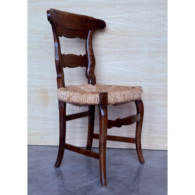 Spanish 19th Set of Six Spain Dining Chairs with Wide Cane Seats For Sale - Image 3 of 18