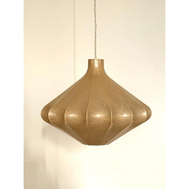 Cocoon Pendant Light attributed to Friedel Wauer for Goldkant Leuchten, 1960s For Sale - Image 14 of 14